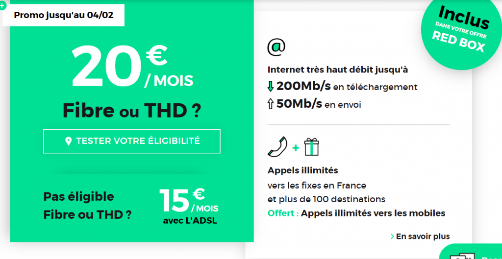 Avis sur Red Box By SFR , les offres internet ADSL, Fibre de Red By SFR.