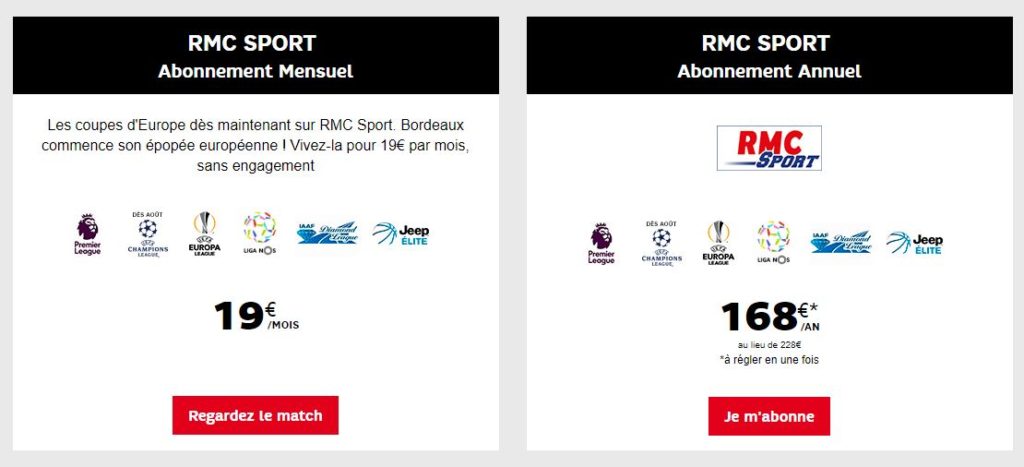 abonnement RMC sport digital