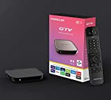 Formuler GTV 4K UHD Android 9.0 TV IP Lecteur multimédia H.265 HEVC, 16 Go Flash, 2 Go DDR4, télécommande Bluetooth, 2,4/5 GHz, Double Wi-FI, Gigabit LAN, Google Play, MYTV, Noir