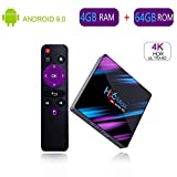 Android Box Android 9.0 4 Go de RAM / 64 Go Smart H96 Max TV Box avec processeur Quad-Core RK3318 64 Bits Compatible avec 2,4 GHz / 5,0 GHz Dual WiFi Bluetooth 4.0 4K Ultra HD 3D TV Box h96 Max